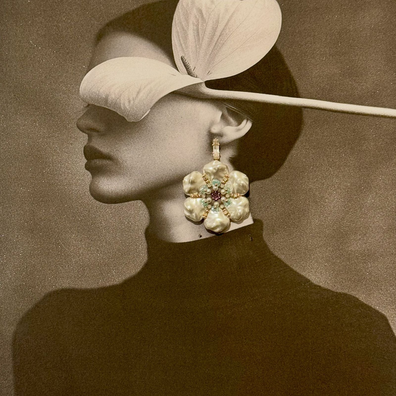 White Flower Earrings